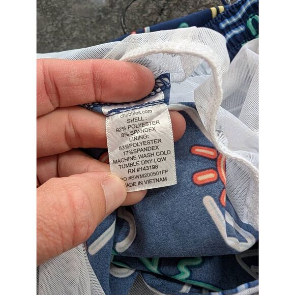 Chubbies The Neon Lights 5.5" Inseam‎ Stretch Swim Trunks men's medium flamingo - Picture 7 of 7